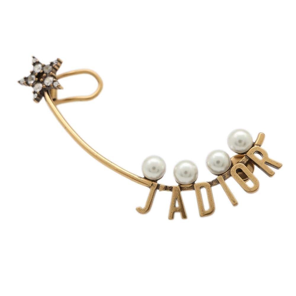 Christian Dior J'Adior Star Motif Single Ear Cuff Pearl Rhinestone